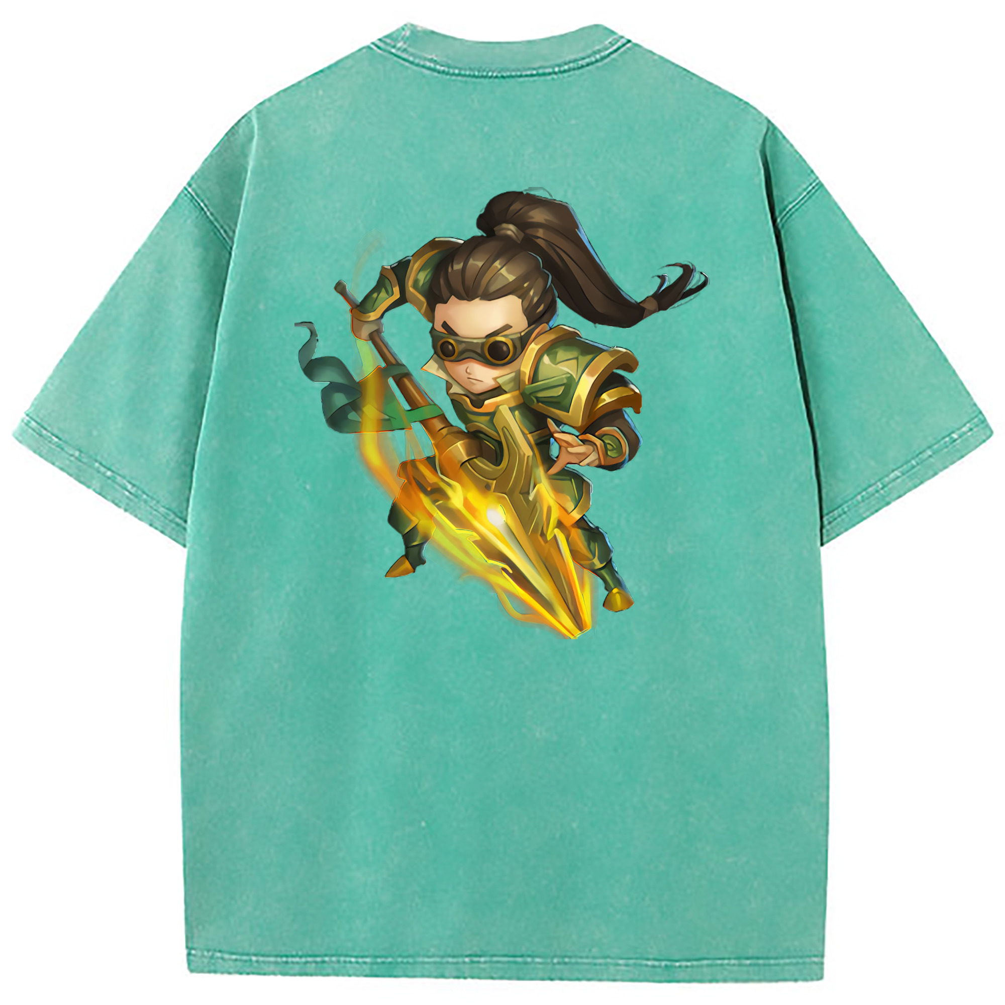 （画像用） リーグ・オブ・レジェンド League of Legends LOL 綿100% ヴィンテージ風 半袖Tシャツ（背面プリント）